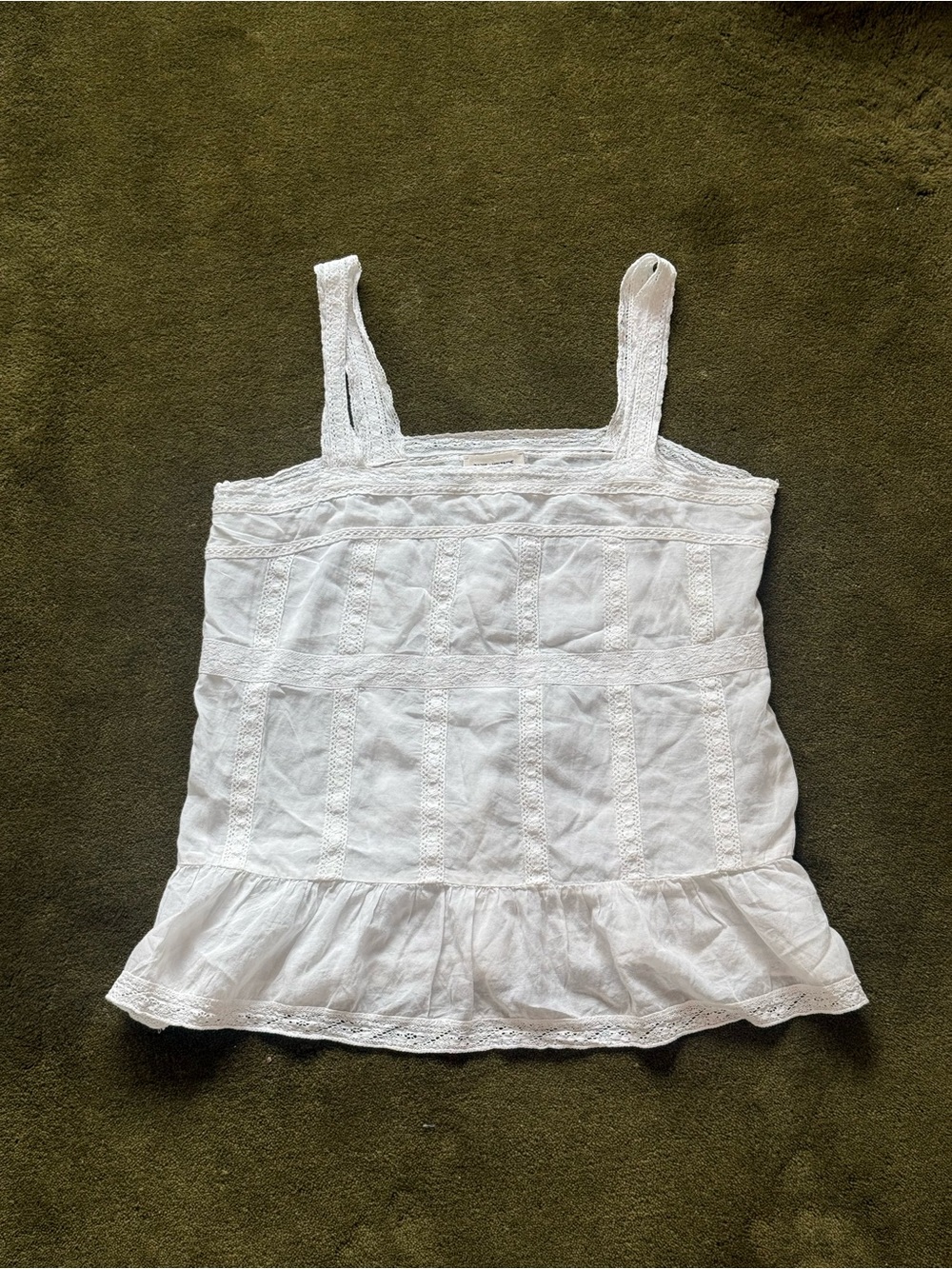 Zadig & Voltaire White Lace-Trim Cotton Chemise Top - Picture 7 of 7